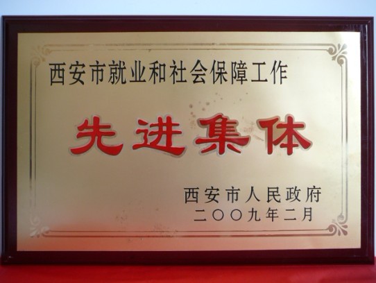 2009年2月，被西安市政府評(píng)為西安市就業(yè)和社會(huì)保障工作先進(jìn)集體