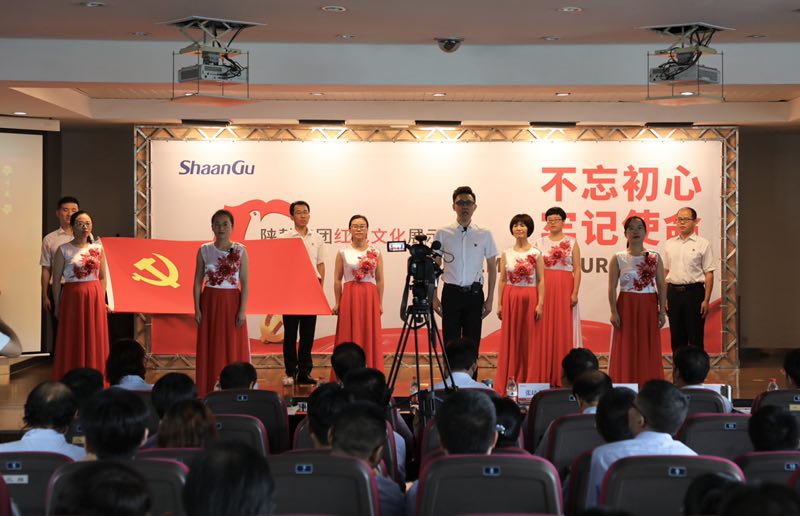 陜鼓戰(zhàn)略黨支部、投資證券黨支部聯(lián)合參賽隊(duì)表演主題朗誦《七月的天空》.jpg
